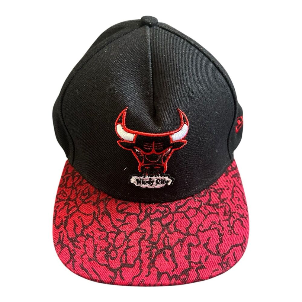 New Era Chicago Bulls Windy City Elephant Print Black Red Adjustable Cap Hat